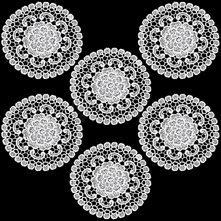 Flower Polyester Embroidery Lace Coasters AJEW-CN0007-46A-1