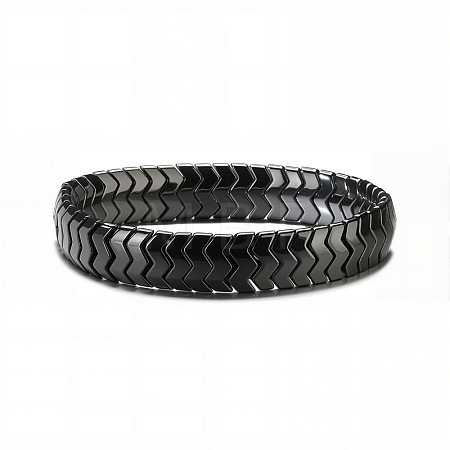Non-magnetic Synthetic Hematite Beaded Stretch Bracelets for Men FS-WG73B41-06-1
