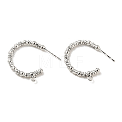 Brass Ring Stud Earrings Findings KK-K351-28P-1