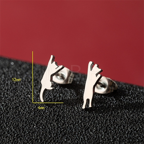 Non-Tarnish Stainless Steel Stud Earrings PW-WG95520-22-1