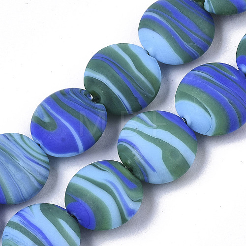 Handmade Frosted Lampwork Beads Strands LAMP-T007-09D-1