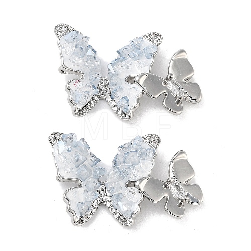 Natural Crystal Quartz Butterfly Links KK-B102-15P-1