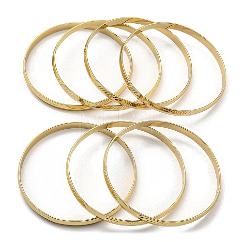 7Pcs PVD Vacuum Plating 202 Stainless Steel Bangle Sets BJEW-M317-09G-1