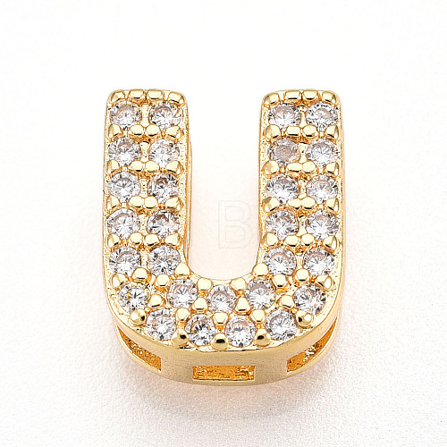 Brass Micro Pave Cubic Zirconia Charms KK-N254-217G-U-1