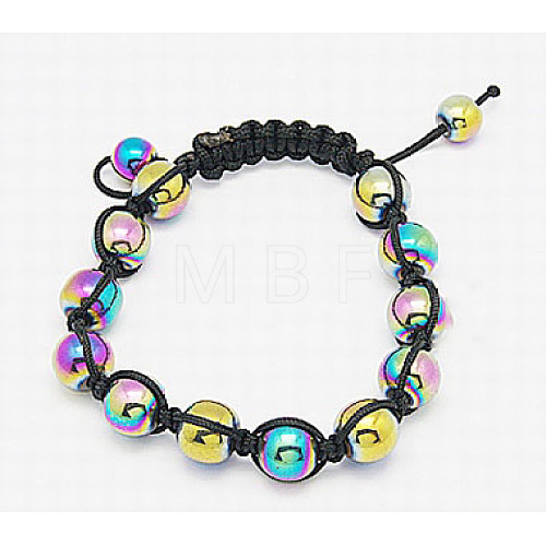 Non-Magnetic Synthetic Hematite Bracelets X-BJEW-B143-2-1