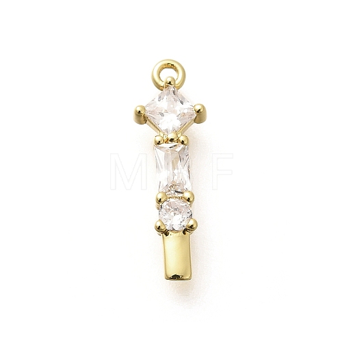 Brass Micro Pave Cubic Zirconia Pendants KK-M310-01G-09-1