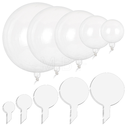 Olycraft 100Pcs 5 Styles Round Transparent TPU Balloons AJEW-OC0005-14-1