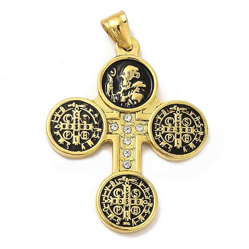 Ion Plating(IP) 304 Stainless Steel Religion Big Pendants STAS-E184-21G-1