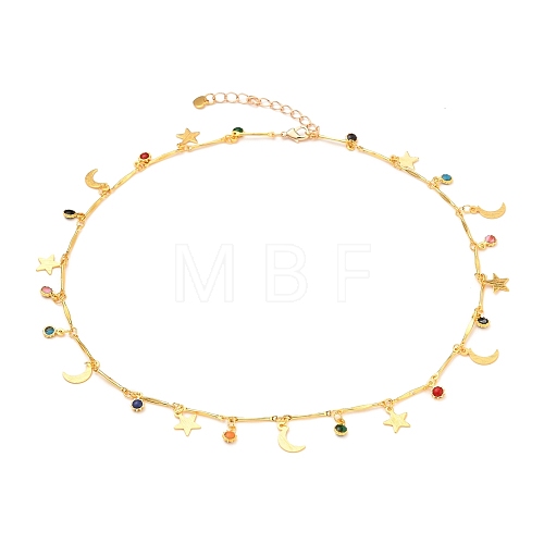 Brass Enamel Pendant Necklaces NJEW-JN03120-1