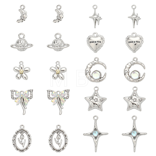 20Pcs 10 Style Alloy Pendants FIND-CA0006-46-1