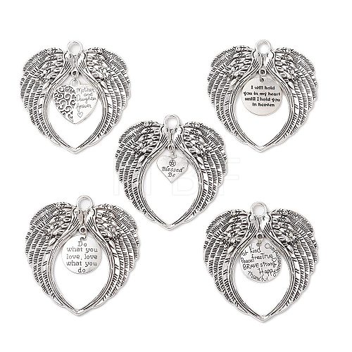 5Pcs Tibetan Style Alloy Pendants PALLOY-JF03019-02-1