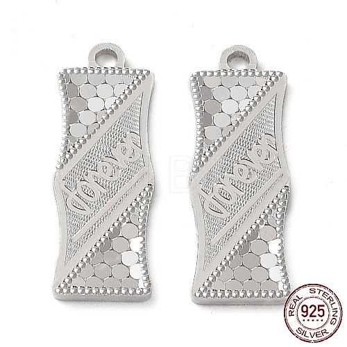 Rhodium Plated 925 Sterling Silver Pendants STER-C003-01P-1