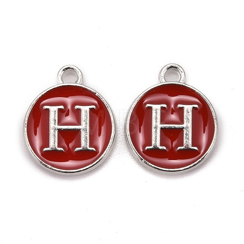 Platinum Plated Alloy Enamel Charms ENAM-S118-03H-P-1