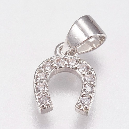 Brass Micro Pave Cubic Zirconia Charms X-ZIRC-E145-27P-1