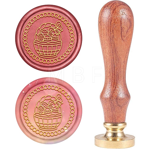 Brass Wax Seal Stamp AJEW-CP0002-22-44-1