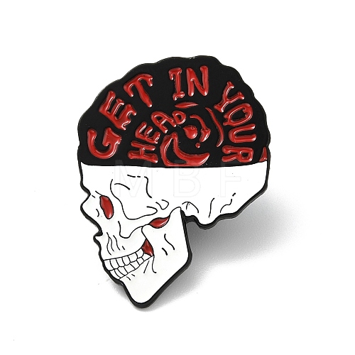Word Get In Your Head Enamel Pin JEWB-G013-D02-1