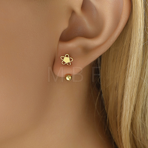 Flower Fashionable Stainless Steel Earlobe Plugs PY6379-1