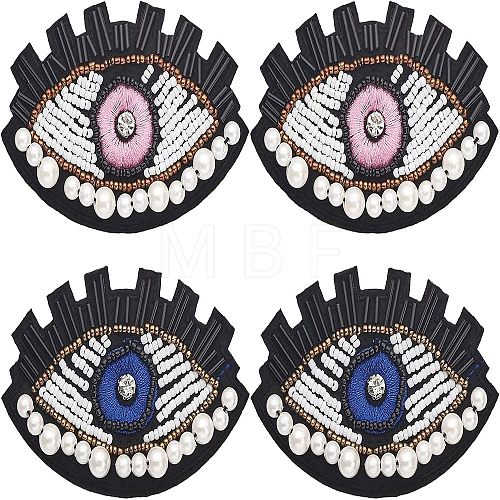 4Pcs 2 Colors Computerized Embroidery Cloth Iron On Patches PATC-CA0001-02-1