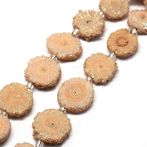 Natural Druzy Quartz Crystal Beads Strands G-F582-A13-1