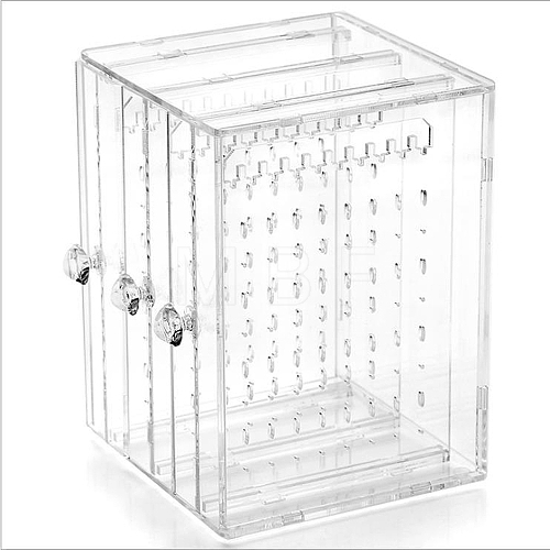 Rectangle 3 Vertical Drawers Transparent Plastic Jewelry Organizer Case WG65716-01-1