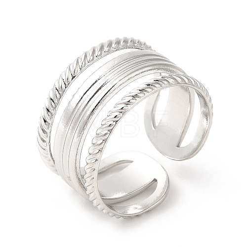 304 Stainless Steel Cuff Ring RJEW-E063-16P-1
