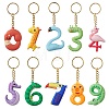 10 Pcs Animal Number PVC Plastic Pendants Keychains KEYC-JKC00734-1