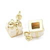 Brass Enamel Pendants KK-F933-18G-03-2