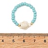3Pcs Synthetic Turquoise & Hematite & Glass Seed Beaded Finger Rings RJEW-JR01092-8