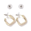 Imitation Pearl Beaded Twist C-shape Stud Earrings EJEW-C006-02-2