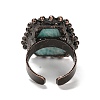 Natural Mixed Gemstone Open Cuff Ring RJEW-M166-03R-4