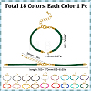 18Pcs 18 Colors Nylon Cords Bracelet Makings Fit for Connector Charms MAK-SC0001-25-2