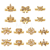 14Pcs 7 Style Rack Plating Brass Pave Cubic Zirconia Slide Charms KK-TA0001-36-3