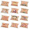 24Pcs 12 Styles Christmas Theme Cardboard Candy Pillow Boxes CON-FS0001-12-1