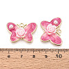 Rack Plating Alloy Enamel and ABS Imitation Pearl and Acrylic Pendants ENAM-T091-64B-3
