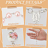 50Pcs Plastic Imitation Pearl and Porcelain Round Link Metal Virgin Cross Charm Rosary Bracelets BJEW-WA0001-07B-4