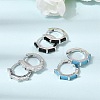 Brass Pave Cubic Zirconia Hoop Earrings EJEW-G471-09P-1
