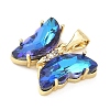 Brass Micro Pave Clear Cubic Zirconia Pendants CU-CBA83A6-05G-12-2
