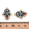 Printed Light Gold Tone Alloy Pendants ENAM-N056-206E-3