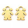 PVD Vacuum Plating 304 Stainless Steel Charms LS-STAS-N092-24G-2