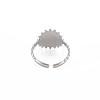 Non-Tarnish 304 Stainless Steel Flat Round with Initial Letter Open Cuff Ring for Men Women RJEW-S405-246P-Y-2