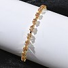 Adjustable Square Brass Micro Pave Cubic Zirconia Link Bracelets KK-D112-01A-G-1
