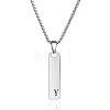304 Stainless Steel Rectangle with Letter Pendant Box Chain Necklaces FS-WGD7C78-25-1