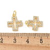 Brass Micro Pave Clear Cubic Zirconia Pendants KK-Q031-35G-01-3