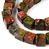 Natural Unakite Beads Strands X-G-T139-6x6-08A-3