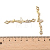 Brass Pave Clear Cubic Zirconia Connector Charms KK-Z139-12G-04-3