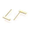 Brass Micro Pave Clear Cubic Zirconia Stud Earrings EJEW-O103-20G-2