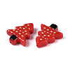 Christmas Printed Opaque Resin Beads RESI-N043-27B-2
