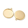 Flat Round Brass Pendant Cabochon Settings KK-K414-14D-G-2