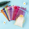 90Pcs 18 Style Organza Bags Jewellery Storage Pouches Wedding Favor Party Mesh Drawstring Gift OP-LS0001-05-5