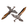 Natural Tiger Eye Faceted Pointed Bullet Shaped Big Pendants G-T145-01R-03-3